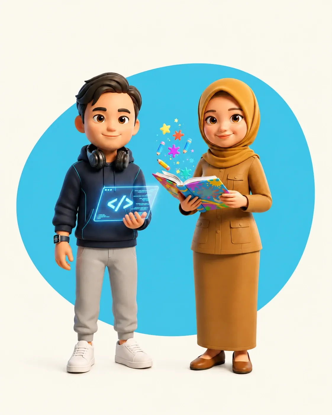 Karakter maskot Ko dan Fa dari Kofa Studio siap membantu wujudkan ide digital Anda
